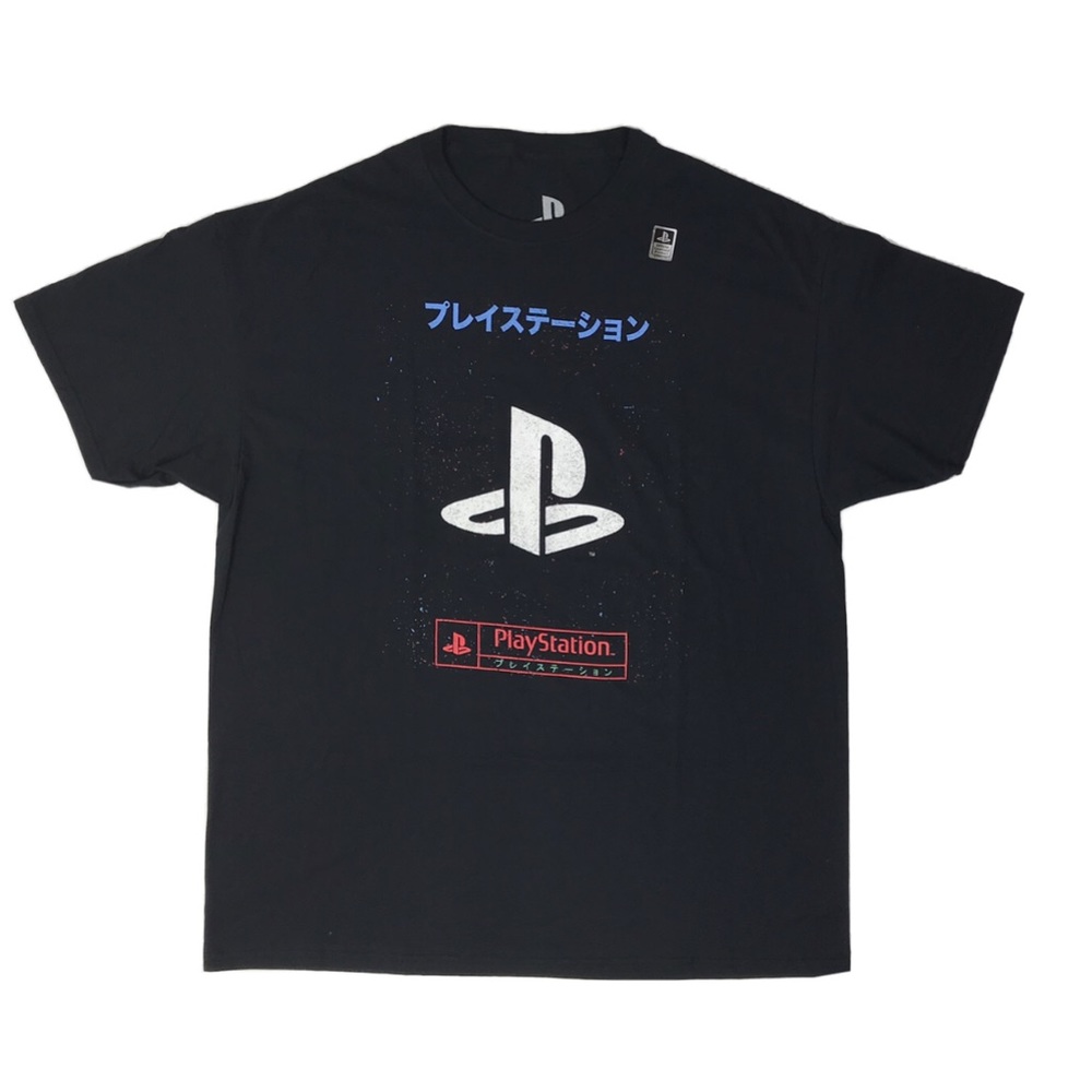 Playstation Japanese Logo T-shirt Black Mens L